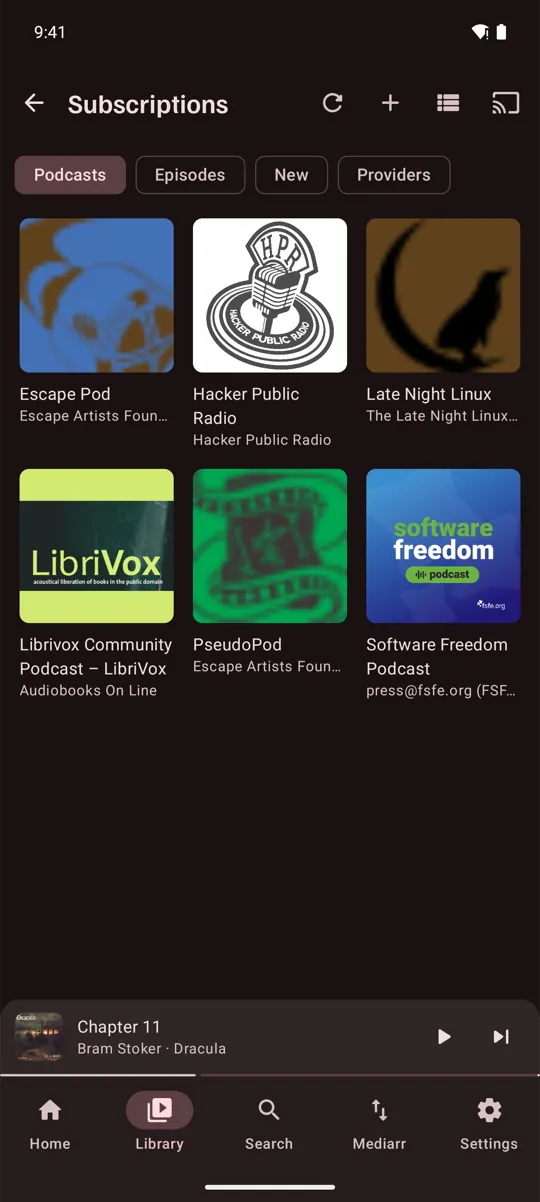 Podcast subscriptions